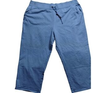 JMS Just My Size Capri Sweatpants Lounge Drawstring Pockets Blue 4X‎